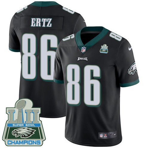 Nike Eagles #86 Zach Ertz Black Alternate Super Bowl LII Champions Men's Stitched NFL Vapor Untouchable Limited Jersey - Click Image to Close